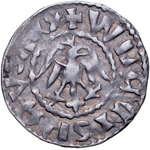 Władysław Jagiełło 1386-1434, Kwartnik ruski, Av.: Orzeł, RV.: Lew.