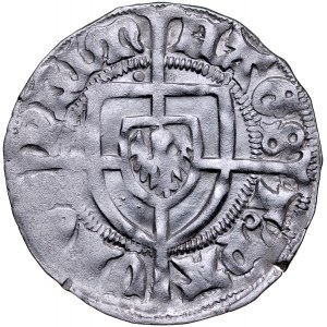 Paweł von Russdorf 1423-1441, Szeląg, Av.: Tarcza wielkiego mistrza, Rv.: Tarcza krzyżacka.