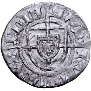 Paweł von Russdorf 1423-1441, Szeląg, Av.: Tarcza wielkiego mistrza, Rv.: Tarcza krzyżacka.