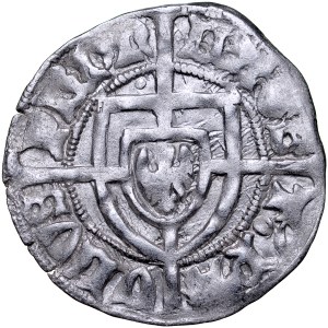 Paweł von Russdorf 1423-1441, Szeląg, Av.: Tarcza wielkiego mistrza, Rv.: Tarcza krzyżacka.