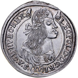 Hungary, Leopold I 1657-1705, XV krajcarów 1674, Kremnica.