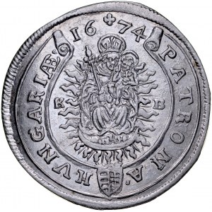 Hungary, Leopold I 1657-1705, XV krajcarów 1674, Kremnica.