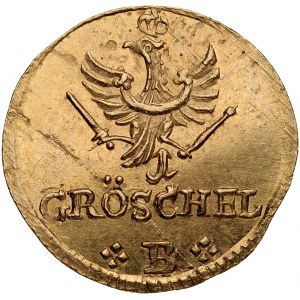 Prusy, Fryderyk II 1740-1786, Greszel 1756 B, Wrocław, Odbitka w złocie.