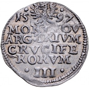 Śląsk, Księstwo Cieszyńskie, Adam Wacław 1579-1617, 3 krajcary 1597, Cieszyn. CRVCIFERORVM.