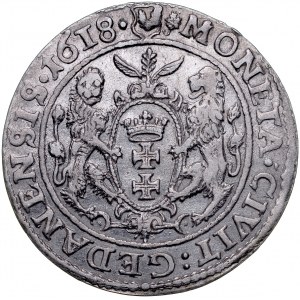 Zygmunt III 1587-1632, Ort 1618, Gdańsk, liść klonu, R
