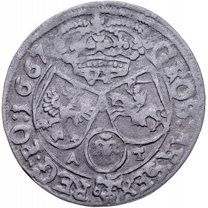 Jan II Kazimierz 1649-1668, Szóstak 1667 A-T, Kraków.