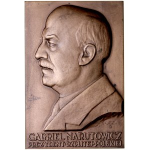 Plakieta autorstwa Aumillera z 1926 roku, poświęcona Gabrielowi Narutowiczowi.