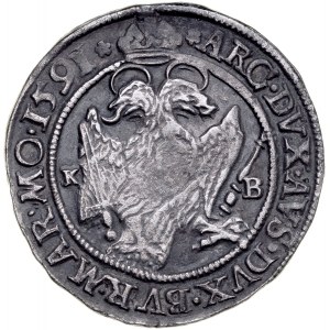 Hungary, Rudolf II 1576-1608, 1/4 talara 1591, Kremnica.