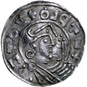 Scandinavia, Denmark, Sweden, Denar około 1000 roku, naśladownictwo denara angielskiego typy pointed helmet.