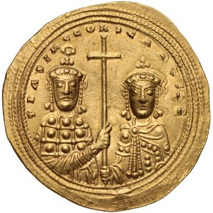 Bizancjum, Basil II Bulgaroktonos z Konstantynem VIII 976-1025. AV Histamenon Nomisma, Konstantynopol.