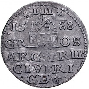 Zygmunt III 1587-1632, Trojak 1588, Ryga.