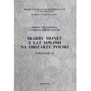 Męclewska M., Mikołajczyk A., Skarby monet z lat 1500-1649 na obszarze PRL, inwentarz, Warszawa 1983.