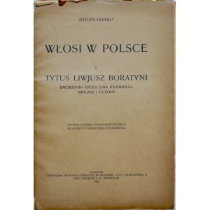 Hniłko A., Włosi w Polsce, Kraków 1922.