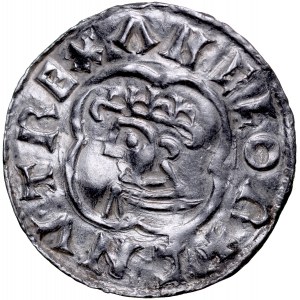 England, Knut Wielki 1018-1035, Denar typu Quatrefoil, York.
