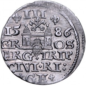 Stefan Batory 1576-1586, Trojak 1586, Ryga.
