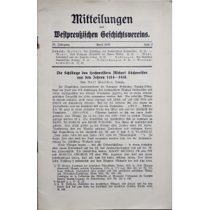 Mitteilungen des Westpreussischen Geschichtsvereins, Szelągi Michała Kuchmeistera z lat 1414-1416 i inne, 34. Jahrgang, Heft 2, Danzig 1935.