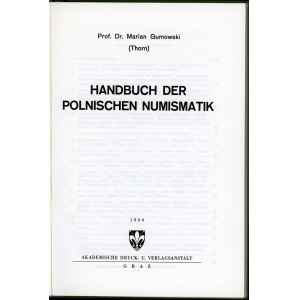 Marian Gumowski. Handbuch der Polnischer Numismatik