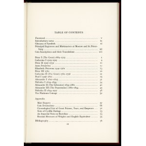 Severin H. M. Gold and platinum coinage of Imperial Russia from 1701 to 1911