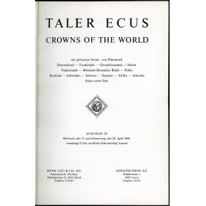 Hess Adolf...Auktion 30 Taler Ecus Crowns of the world