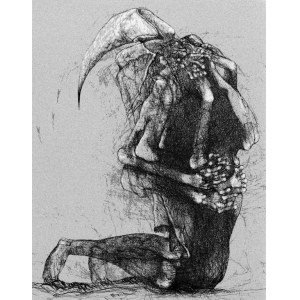 Zdzislaw Beksinski, Prayer (2000-2004) - computer modified drawing