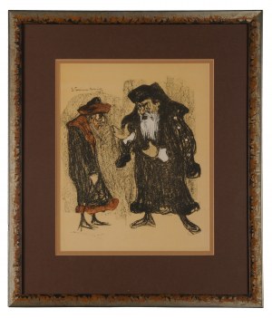 Rzecki-Śreniawa Stanisław (1888-1972), Józef Kotarbiński jako Shylock i Stanisław Bronicz jako Tubał w sztuce Szekspira 