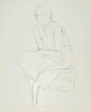 Leopold GOTTLIEB (1879-1934), Szkic siedzącej kobiety z założonymi nogami