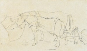 Witold PRUSZKOWSKI (1846-1896), Para koni przy pługu, ok. 1872