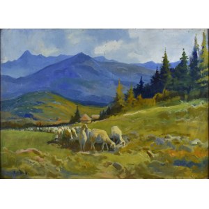 Michał STAŃKO (1901-1969), Pejzaż tatrzański z owcami