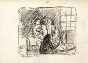 Kazimierz PODSADECKI (1904-1970), Scena we wnętrzu, 1945