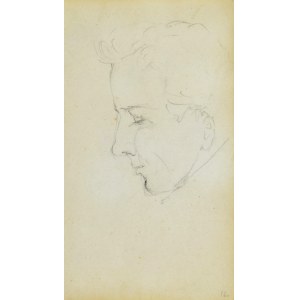 Jacek MALCZEWSKI (1854-1929), Szkic twarzy młodego mężczyzny z lewego profilu