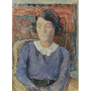 Leonard PĘKALSKI (1896-1944), Portret kobiety  w liliowej  sukni