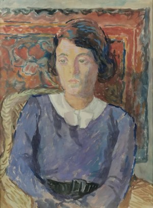 Leonard PĘKALSKI (1896-1944), Portret kobiety  w liliowej  sukni