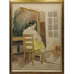 Leonard PĘKALSKI (1896-1944), Portret p. Wandy P. we wnętrzu