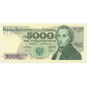 5,000 zloty 1986 - BS -.