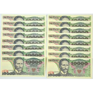 Zestaw, 10.000 złotych 1988 (16 szt.)