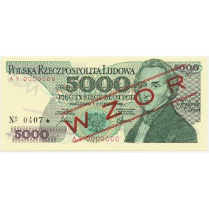 5,000 Gold 1986 - MODEL - AY 0000000 - No. 0407 -.