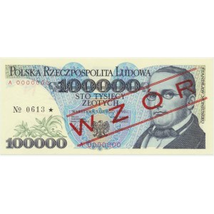 100,000 PLN 1990 - MODEL - A 0000000 - No. 0613 -.