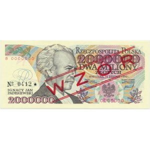 2 million zloty 1992 - MODEL - B 0000000 - No.0412 -.