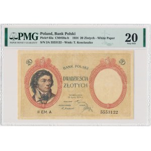 20 złotych 1924 - II EM.A - PMG 20 - RZADKI