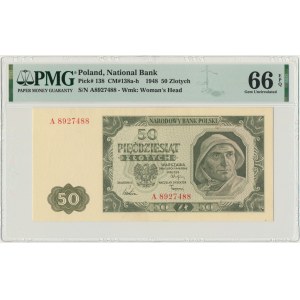 50 złotych 1948 - A - 7 cyfr - PMG 66 EPQ - PIĘKNY I RZADKI