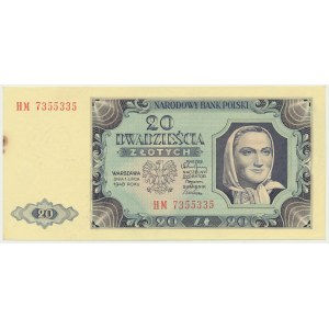 20 złotych 1948 - HM - papier plastyfikowany