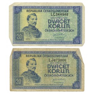 Czechoslovakia, lot 20 Korun 1945 (2 pcs.)