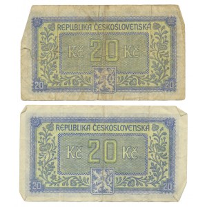 Czechosłowacja, zestaw 20 koron 1945 (2 szt.)