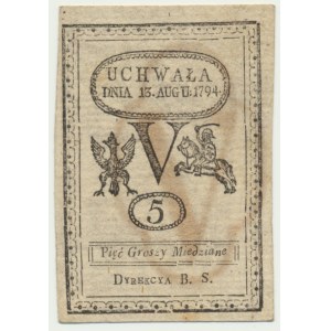 5 groszy 1794 - z odbiciem ramki innego egzemplarza