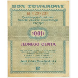 Pewex, 1 cent 1960 - Bl - bez klauzuli -