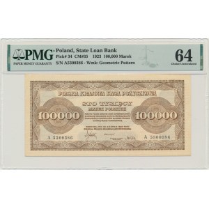 100.000 marek 1923 - A - PMG 64