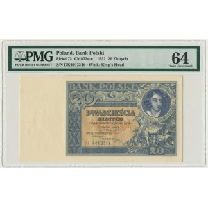 20 złotych 1931 - DK. - PMG 64