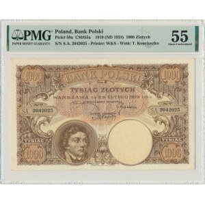 1.000 złotych 1919 - S.A - PMG 55 - PIĘKNY
