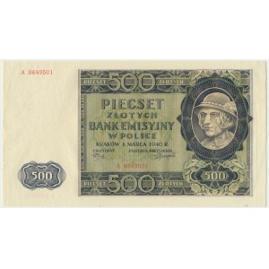 500 złotych 1940 - A -