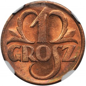 1 grosz 1938 - NGC MS66 RB